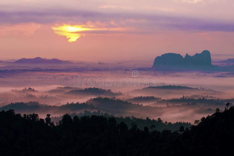Misty morning at Panorama Hill. royalty free stock photos Misty morning at Panorama Hill. royalty free stock photos