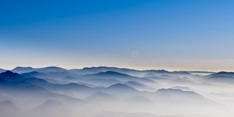 Misty mountain hills