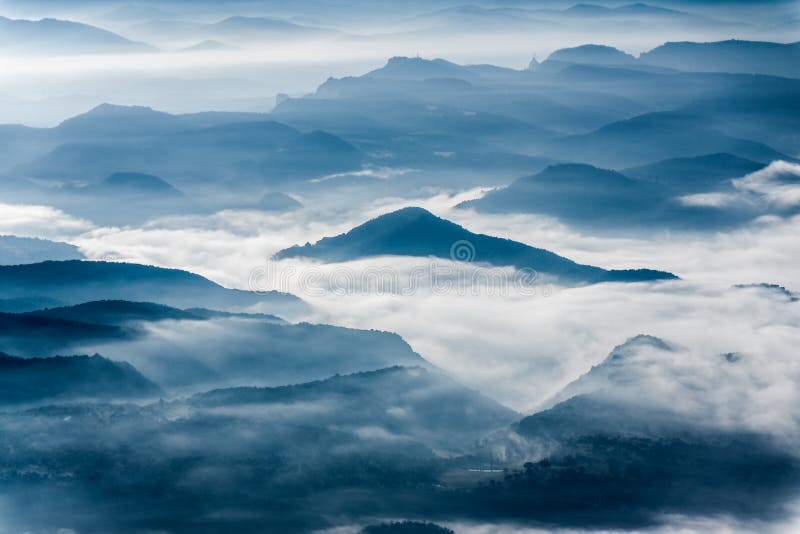 Misty mountains landscape