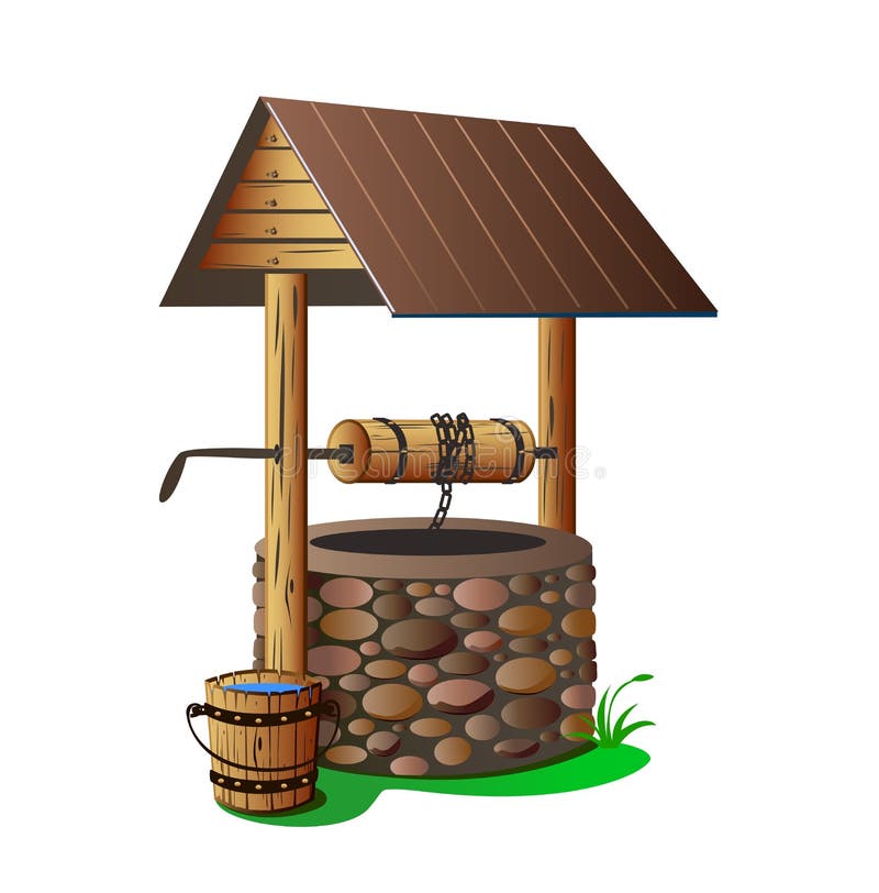 Mit Trinkwasserbrunnen lizenzfreie abbildung Mit Trinkwasserbrunnen lizenzfreie abbildung