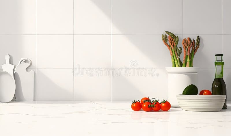 Mit unserer Küchenabdeckung aus weißem Marmor aus reinem Marmor heben Sie Ihr kulinarisches Erlebnis stockfoto