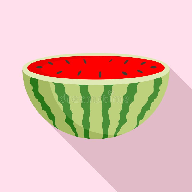 Mitad del icono de la sandía, estilo plano ilustración del vector Mitad del icono de la sandía, estilo plano ilustración del vector