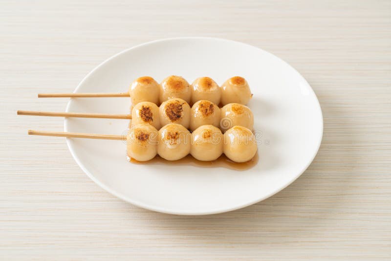 Mitarashi Dango. Dumpling in a Sweet Soy Sauce Stock Photo Image of