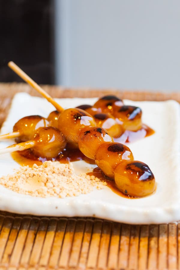Mitarashi Dango Japanese Dumpling and Sweet Stock Photo Image of