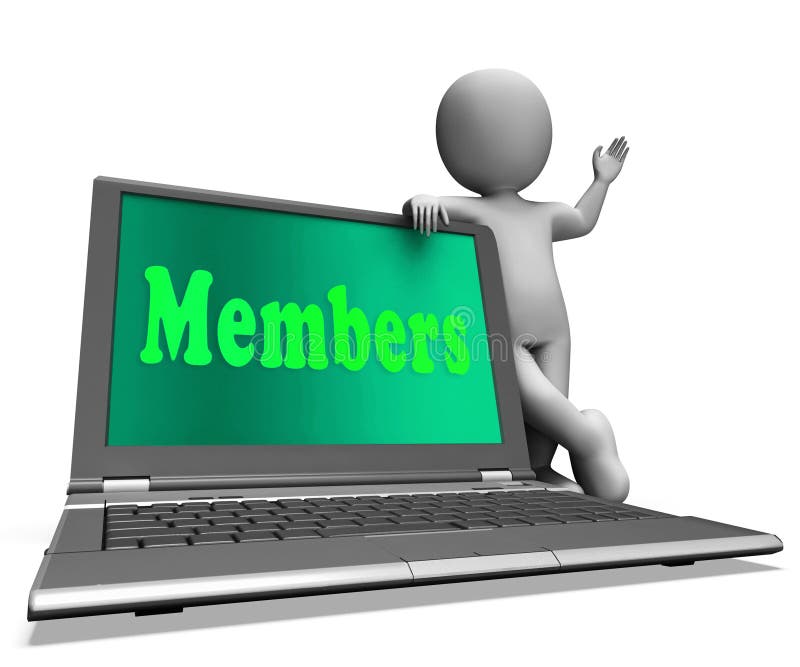 Members Laptop Showing Membership Registration And Web Subscribing. Members Laptop Showing Membership Registration And Web Subscribing