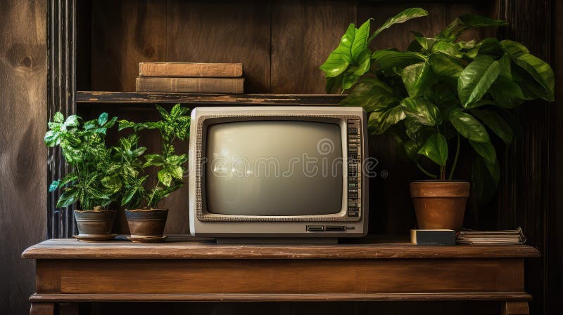 Mitor computer on table stock illustration