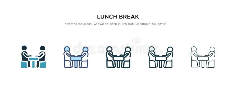 Mittagspause Symbol In Einer Anderen Stil Vektorgrafik Zwei Farbige Und Schwarze Lunch Break Vektor Symbole Die In Gefullt Gesta Vektor Abbildung Illustration Von Kuche Kaffee 161206494