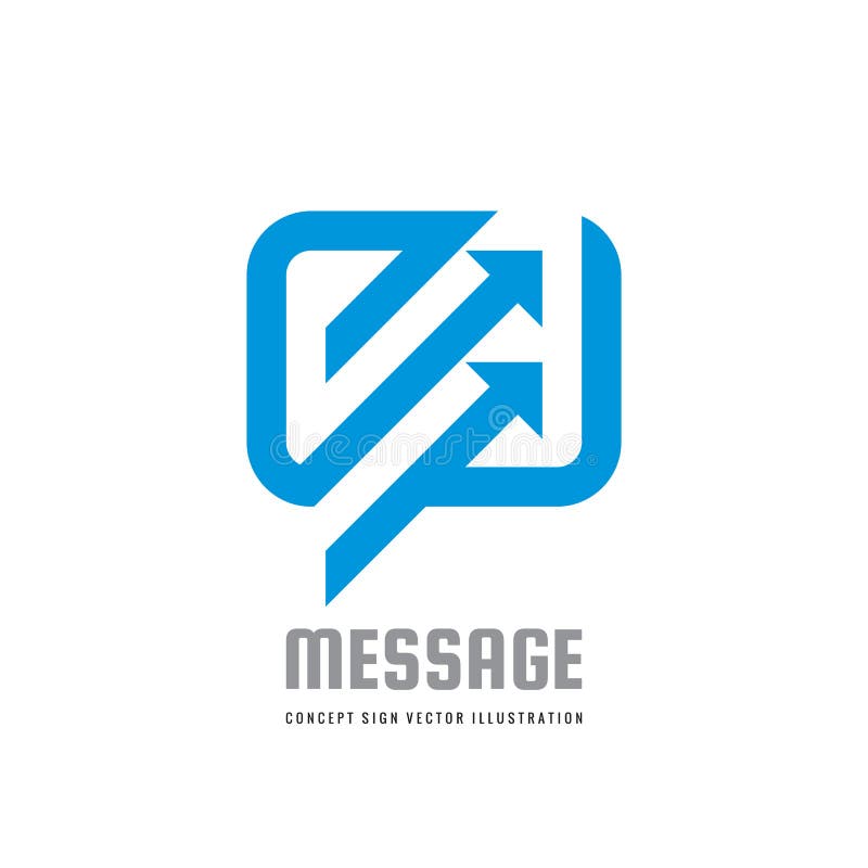 Mitteilung - Rede sprudelt Vektorlogo-Konzeptillustration in der flachen Art Unterhaltungsikone des Dialogs Chatzeichen Social Me vektor abbildung