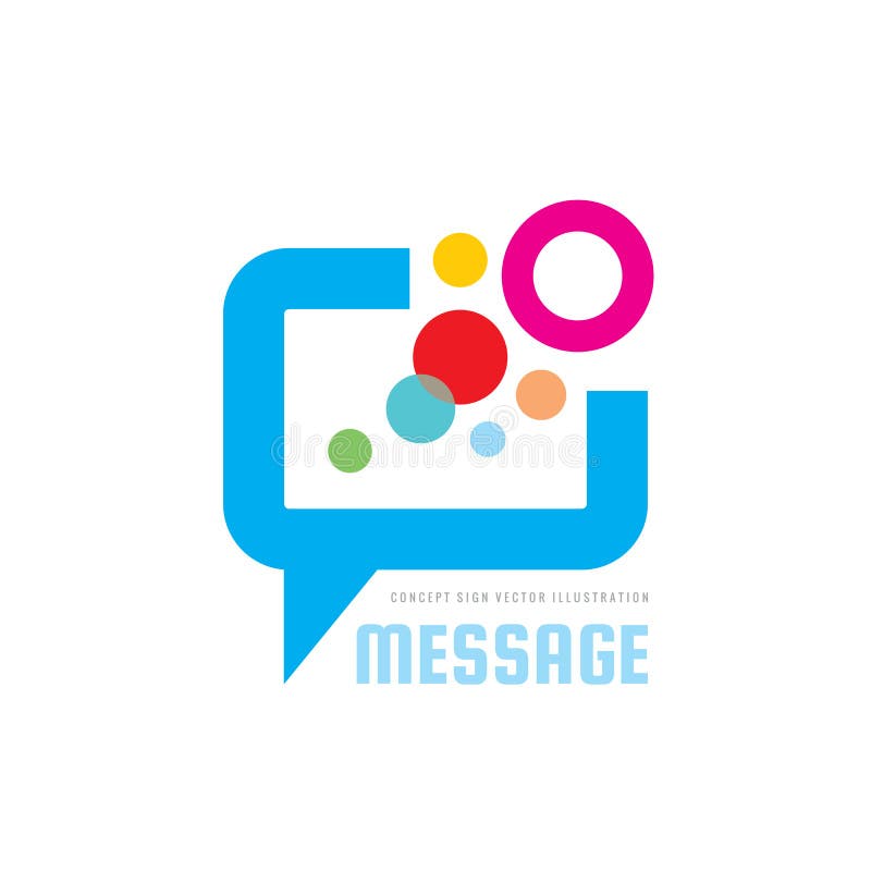 Mitteilung - Rede sprudelt Vektorlogo-Konzeptillustration in der flachen Art Unterhaltungsikone des Dialogs Chatzeichen Social Me stock abbildung