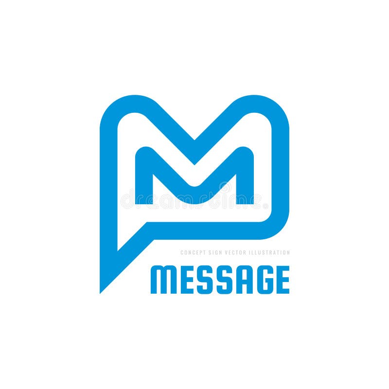 Mitteilung - Rede sprudelt Vektorlogo-Konzeptillustration in der flachen Art Unterhaltungsikone des Dialogs Chatzeichen Social Me stock abbildung