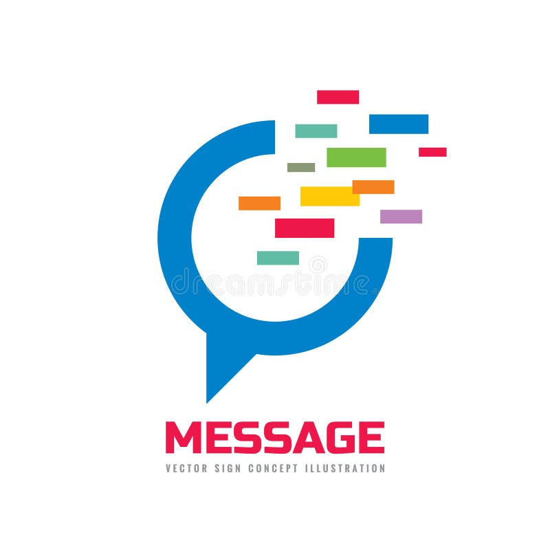 Mitteilung - Spracheblasenvektorlogo-Konzeptillustration in der flachen Art Unterhaltungsikone des Dialogs Chatzeichen Social Med stock abbildung