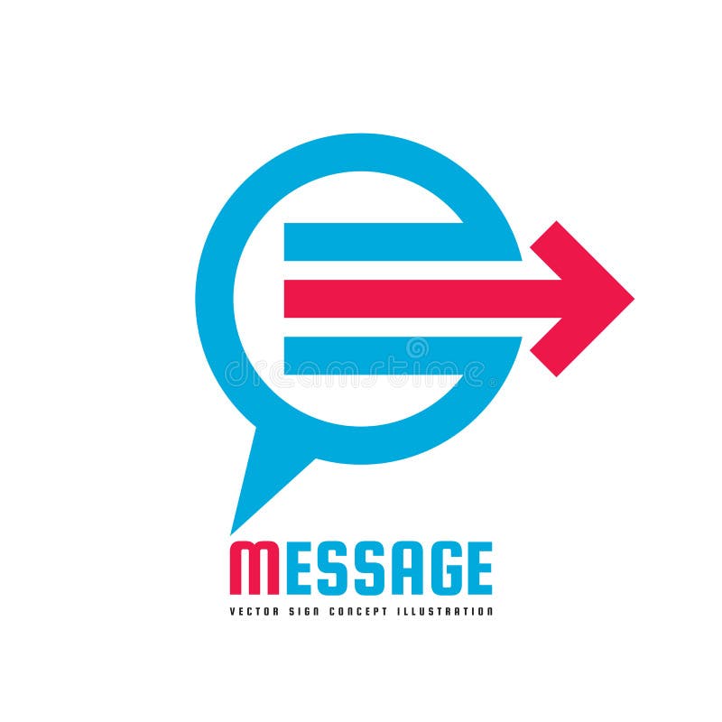 Mitteilung - Vektorgeschäftslogoschablonen-Konzeptillustration Kreatives Zeichen des Social Media Unterhaltungsikone Vektorbild vektor abbildung