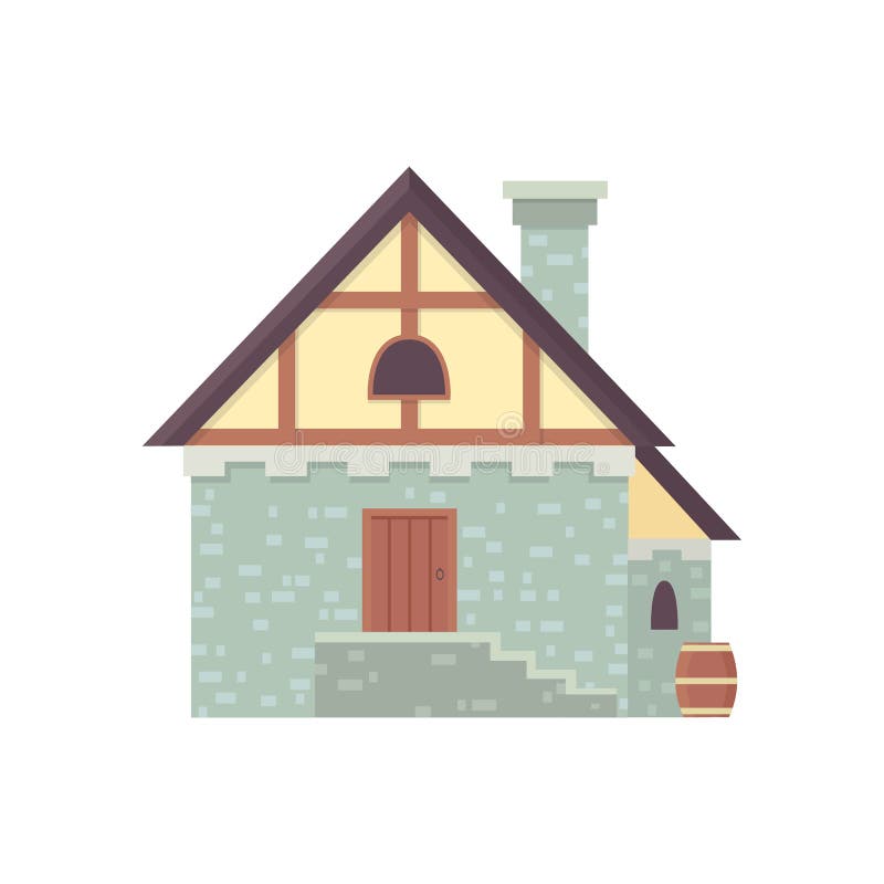 Mittelalterliches historisches Gebäude, alte Stadthaus-Vektorillustration vektor abbildung Mittelalterliches historisches Gebäude, alte Stadthaus-Vektorillustration vektor abbildung