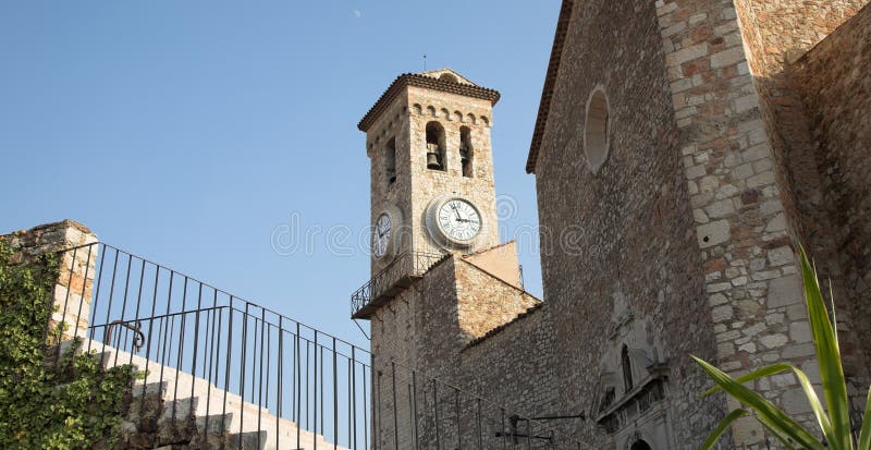 Chateau des Abbes de Lerins and Square Tower in Cannes. Chateau des Abbes de Lerins and Square Tower in Cannes