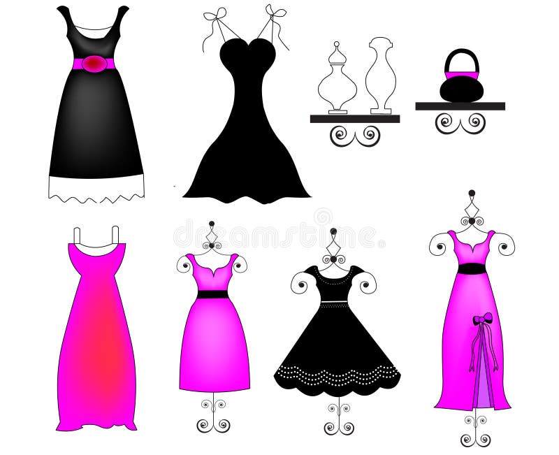 A set of mod dresses , party dresses and a boutique. A set of mod dresses , party dresses and a boutique