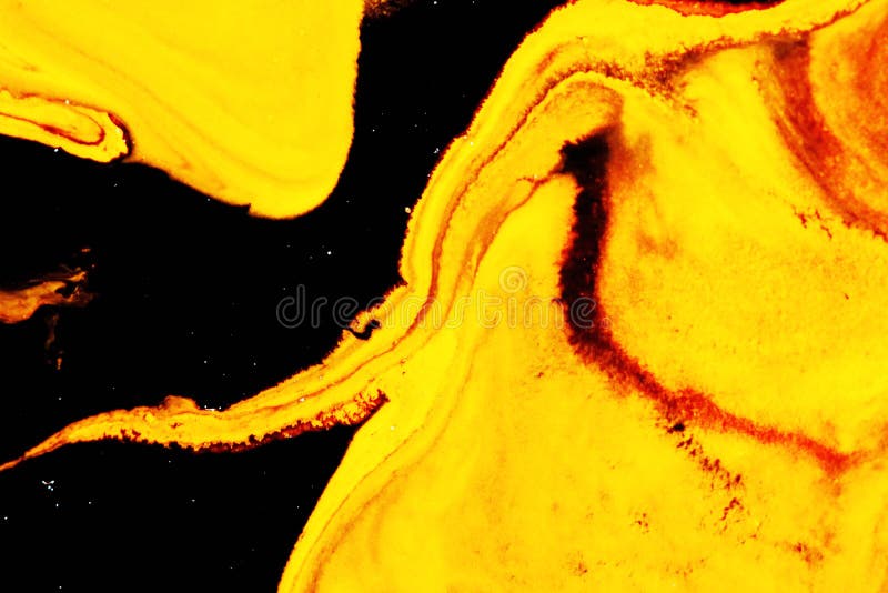Mix Black and Yellow Water Color for Abstract and Texture for