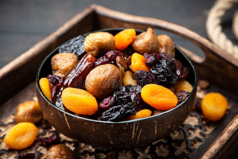 A mix of dried fruit