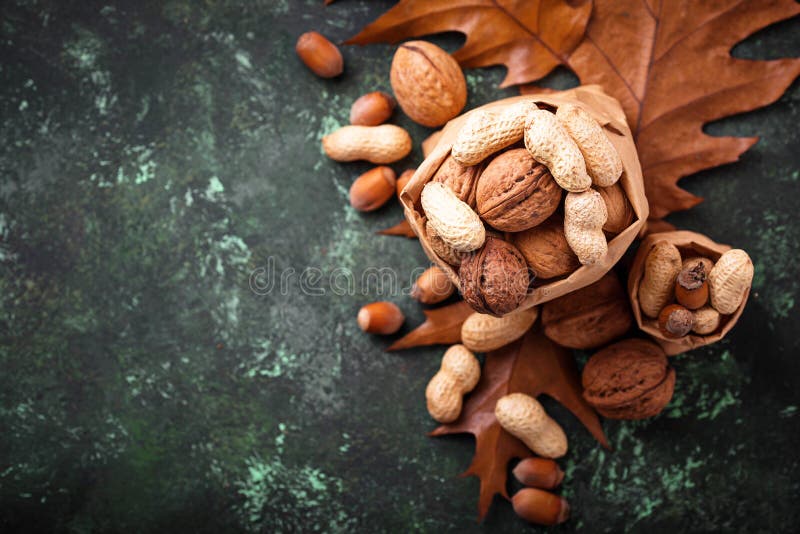 Download Mix Of Different Nuts. Walnuts, Peanuts And Hazelnuts ...