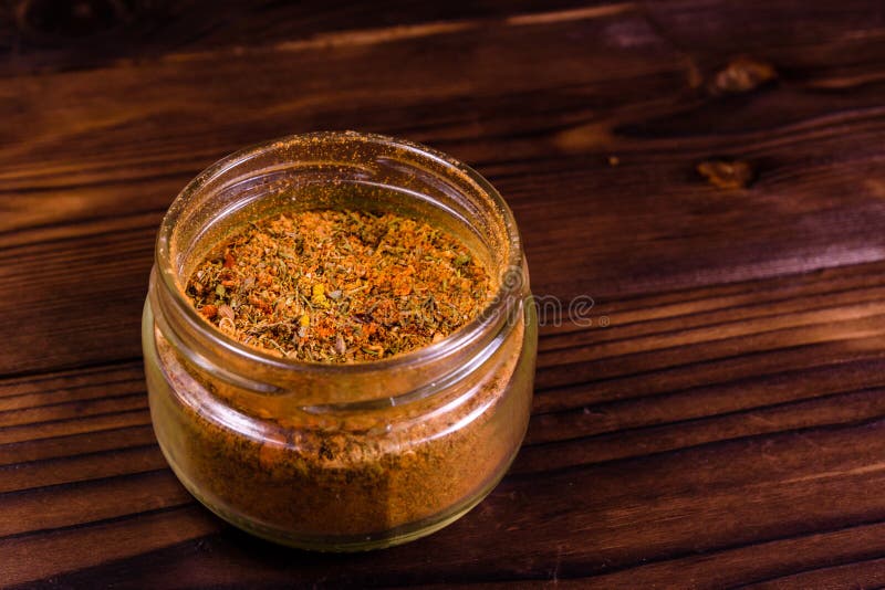 Mix of Different Seasonings in Glass Jar Stock Photo Image of life