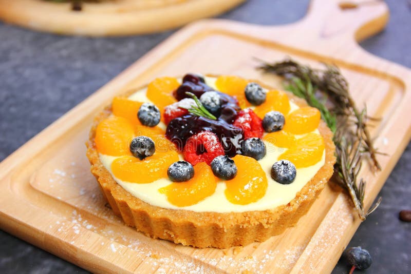 Mix Fruit Pie Orange,buleberry,raspberry,strawberry on Top , Home Made