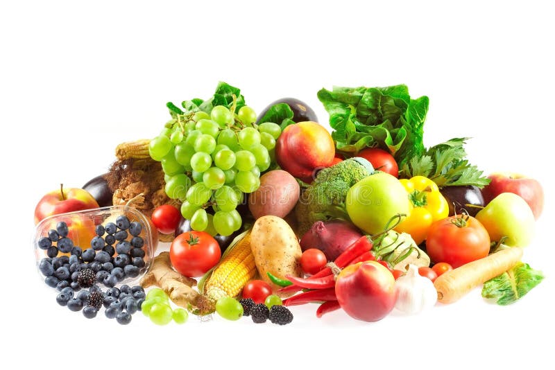 Mix of fruits and vegetables stock photos Mix of fruits and vegetables stock photos