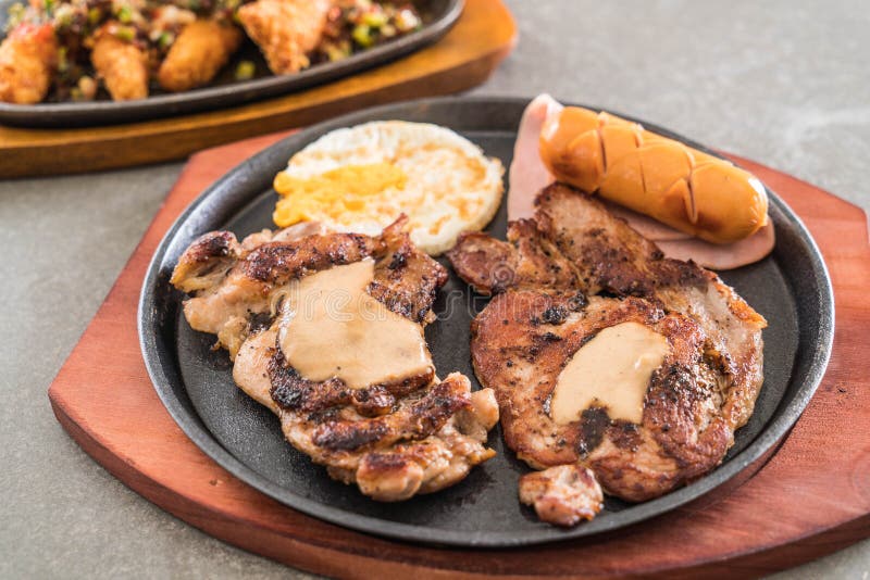 Mix grilled steak stock image. Image of meal, barbecue 96973241