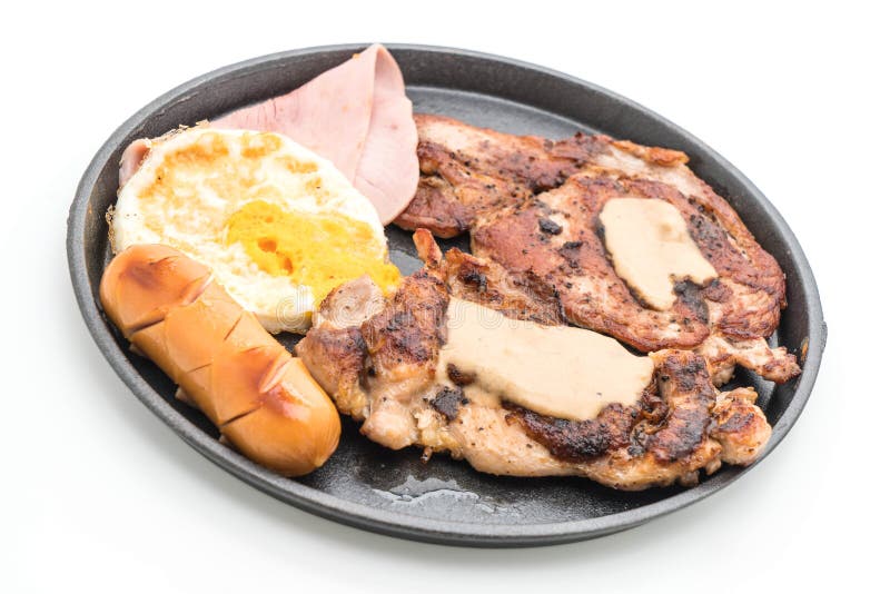 Mix Grilled Steak on Hot Plate Stock Photo Image of grilled, catering