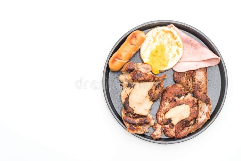 Mix Grilled Steak on Hot Plate Stock Photo Image of sausage, grill