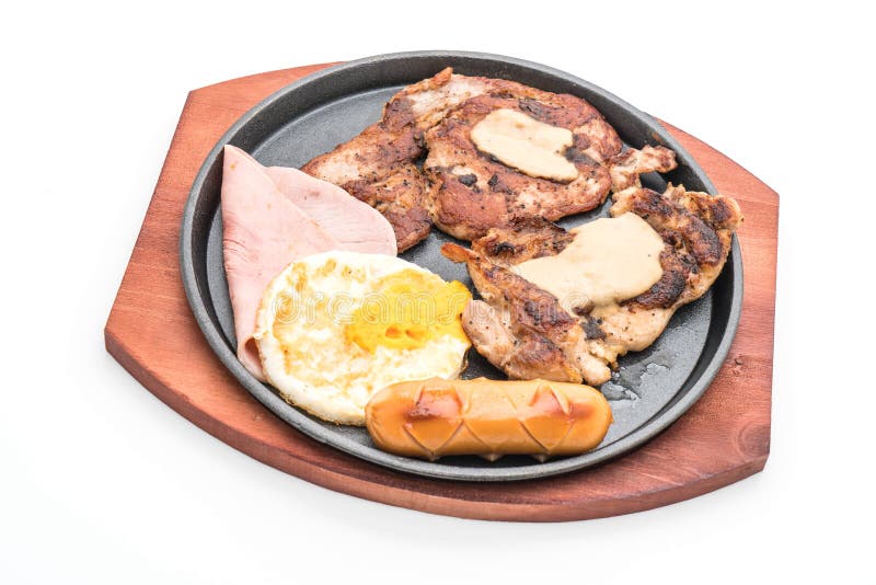 Mix Grilled Steak on Hot Plate Stock Image Image of restaurant, fried