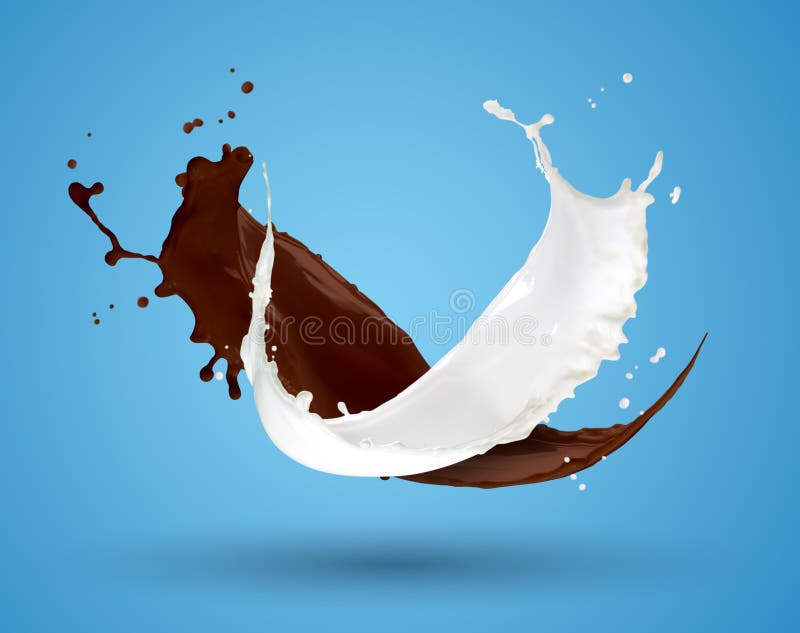 Mix Liquid Chocolate Milk Splash Stock Photo Image of flow, blue