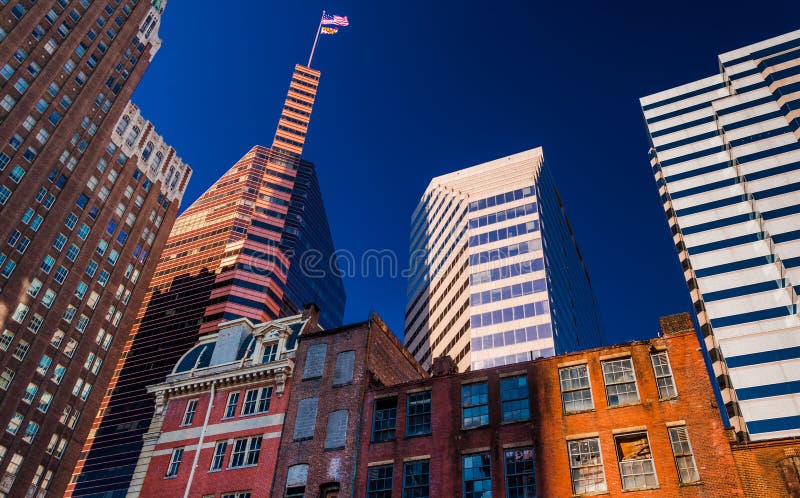 Mix of modern and old buildings in Baltimore, Maryland. stock photos Mix of modern and old buildings in Baltimore, Maryland. stock photos