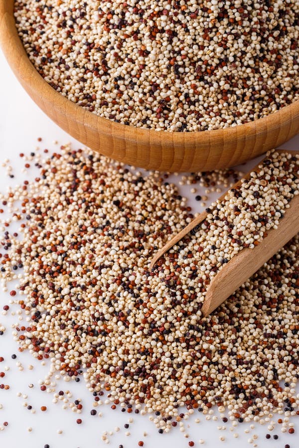 Mix of Quinoa Grains on White Acrylic Background Stock Image Image of