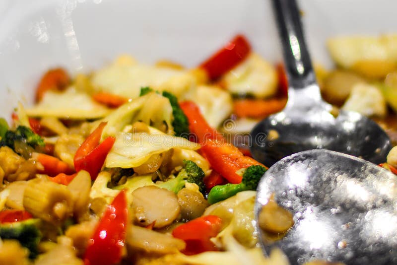 Mixed Asian food at the restaurant buffé stock photography Mixed Asian food at the restaurant buffé stock photography