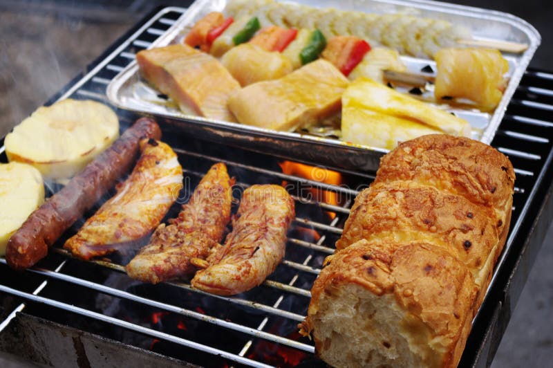 Mixed barbecue grill stock image. Image of unhealthy 19792505