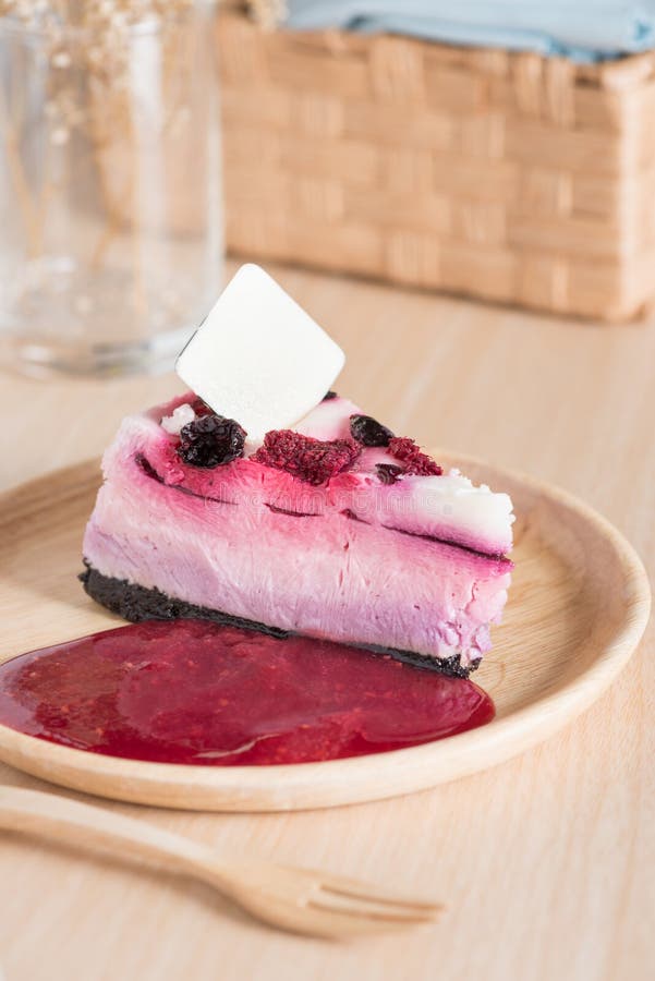 Mixed Berry Mousse Cake on Plate. Stock Image Image of berries