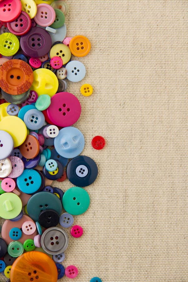 Buttons with copy space on hessian royalty free stock photo