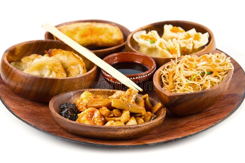 Mixed chinese food on wood stock photo. Image of nutrition 80764392
