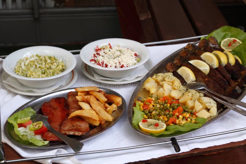 Mixed Fish Platter with Salad Stock Photo Image of cabbage, meat