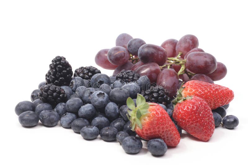 Four different kinds of fruit on a white background. Weight watchers stock images, royalty-free photos and pictures