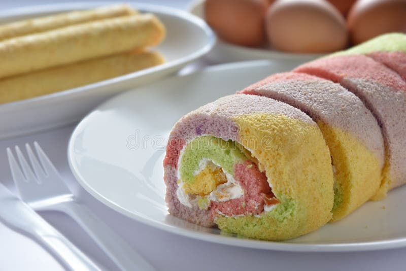 Mixed Fruit Sponge Cake stock photo. Image of honeymelon 75742252