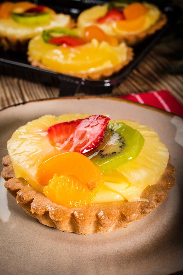 Mixed fruit tart. stock photo. Image of dessert, bakery 115963890