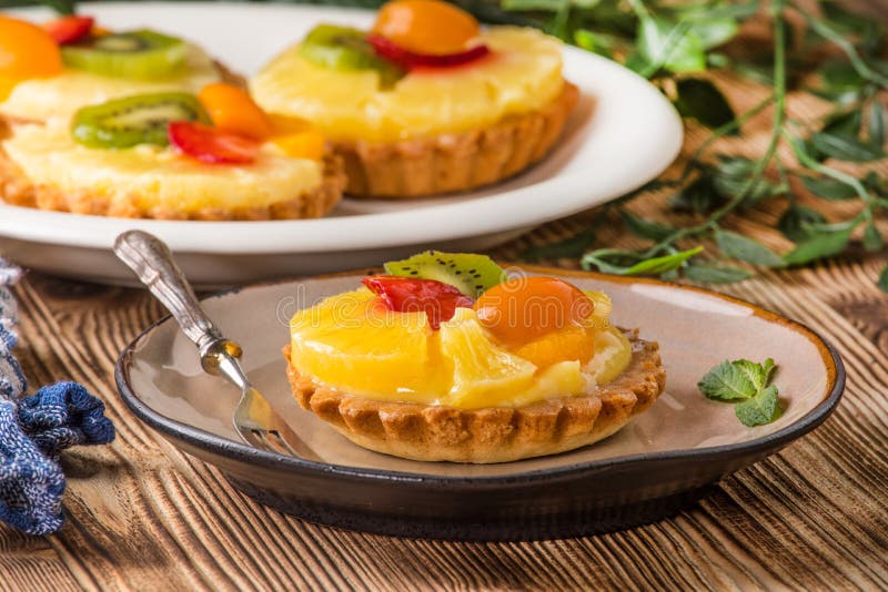Mixed fruit tart stock image. Image of bakery, tart 161475391
