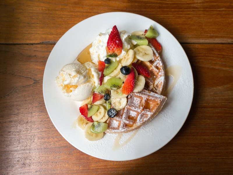 Mixed Fruit Waffle Round Stock Photos Free & RoyaltyFree Stock