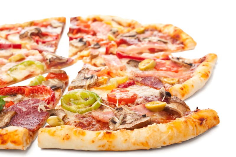 Tasty Mixed Meat and Vegetable Pizza Stock Image Image of olives