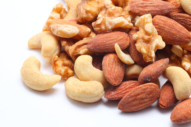 Mixed nuts stock image