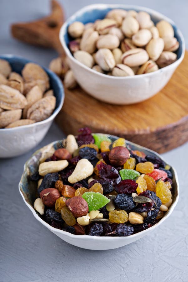 Mixed Nuts And Dry Fruits In A Bowl Stock Image Image of health
