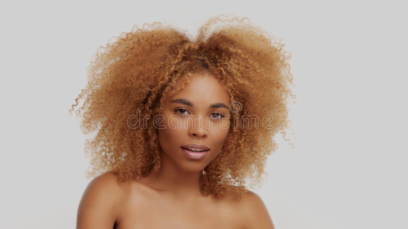 Mixed Race Black Blonde Model With Curly Hair Stock Image Image