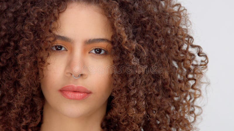 Mixed Girl With Long Curly Hair