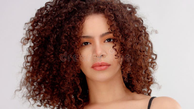 Mixed Girl With Long Curly Hair