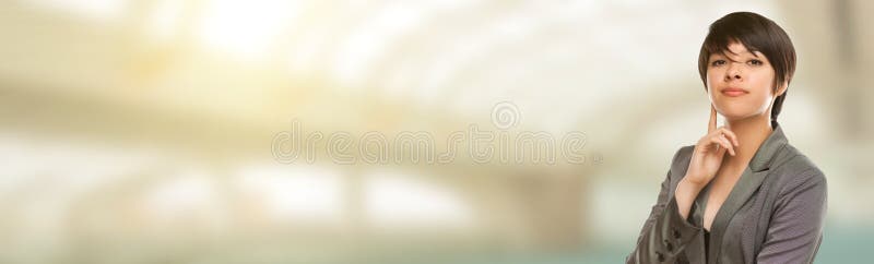 Mixed Race Young Female Portrait with Room For Text. royalty free stock photography Mixed Race Young Female Portrait with Room For Text. royalty free stock photography